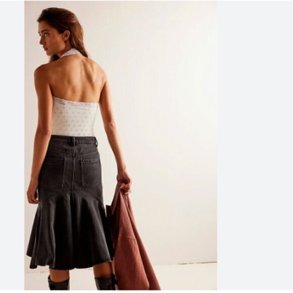 Free People We The Free Fishtail Denim Skirt - Picture 3 of 10